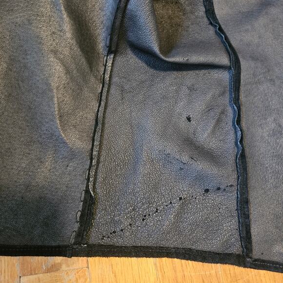 New Frontier Black Suede Western Moto Shirt Jacket‎ Size 12 Snap Front - Picture 14 of 16